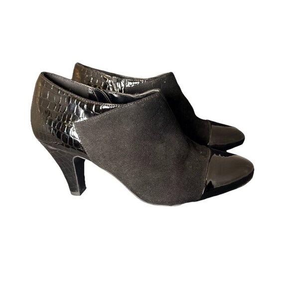 East 5th Shoes - East 5th Boots Womens 7 M Alexi Casual Slip On Heels Booties Black Fabric